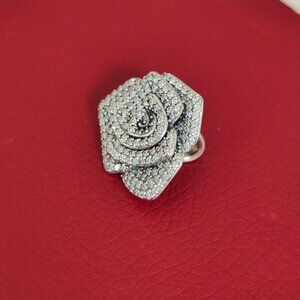 Pandora Sparkling Rose in Bloom Oversized Charm
